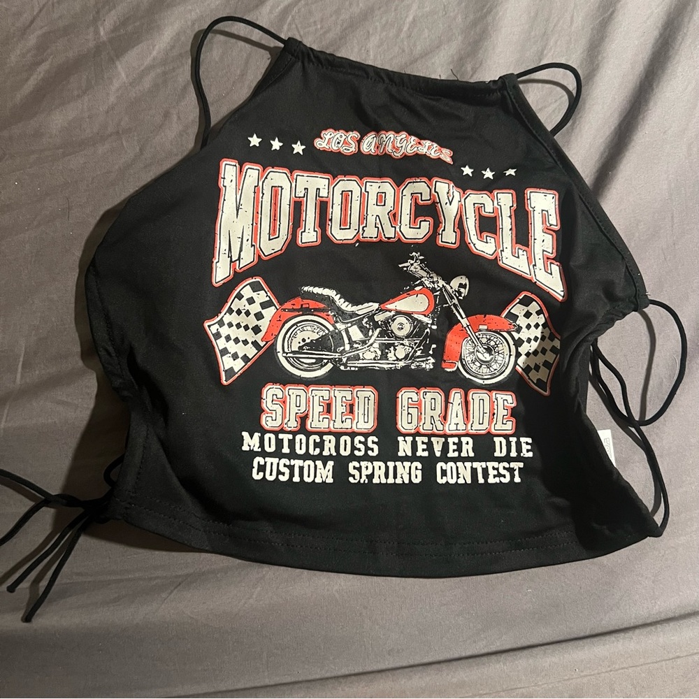 Halter Neck Motorcycle Crop